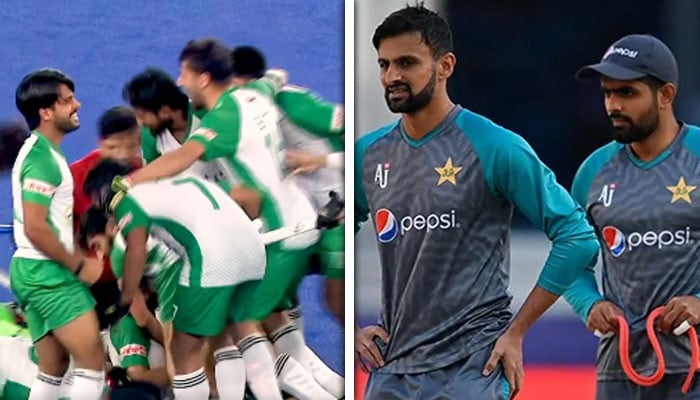 بابر-اعظم،-شعیب-ملک-کی-پاکستان-ہاکی-ٹیم-کو-فائنل-کیلئے-نیک-خواہشات